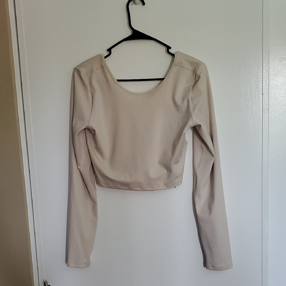 Madewell Cream Long Sleeve Bodysuit
